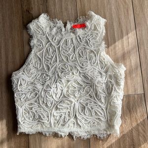 White lace crop top